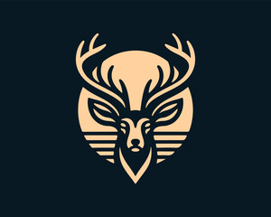 Deer logo design vector template