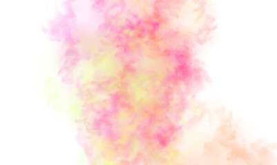 Transparent watercolor color smoke explosion texture overlay effect. Watercolor texture of clouds, paint brush strokes, paint stain strokes. Png file