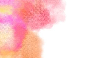 Transparent watercolor color smoke explosion texture overlay effect. Watercolor texture of clouds, paint brush strokes, paint stain strokes. Png file