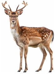 Obraz premium A deer stands in front of a white background