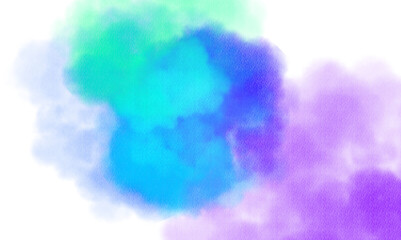 Transparent watercolor color smoke explosion texture overlay effect. Watercolor texture of clouds, paint brush strokes, paint stain strokes. Png file