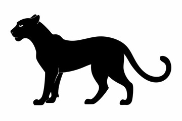 Fototapeta premium cheetah line art silhouette vector, lion black icon vector, cheetah silhouette