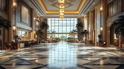 Welcoming ambiance and exquisite decor in a four-star hotel lobby.