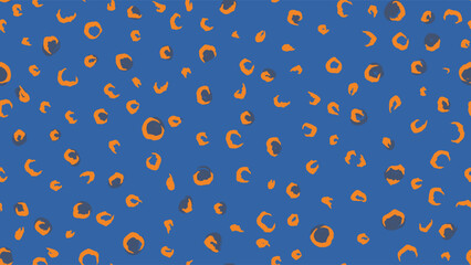 Abstract seamless pattern, leopard skin in orange and blue tones © momosama