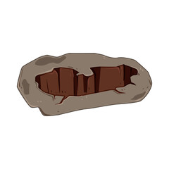 trench pit cartoon. cavity abyss, chasm shaft, mine hollow trench pit sign. isolated symbol vector illustration