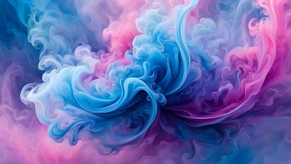 Fototapeta premium Abstract swirling blue and pink smoke.