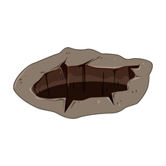 chasm pit cartoon. shaft mine, hollow depression, sinkhole well chasm pit sign. isolated symbol vector illustration