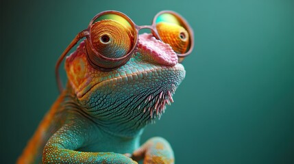 Chameleon Wearing Glasses