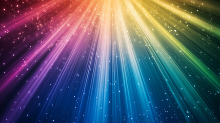 Fototapeta premium Dazzling light rays fanning out from central source create vibrant and colorful display. radiant colors blend beautifully, evoking sense of wonder and joy