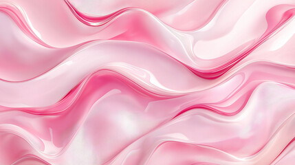 Obraz premium Pink cosmetic gel or cream is forming soft waves