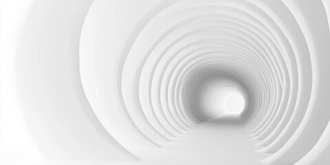 Obraz premium White tunnel going through abstract round shapes structure leading to the light