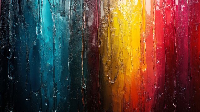 Abstract Wet Surface with Vertical Color Bands