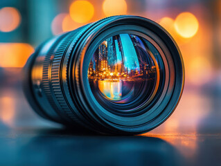 A camera lens zooming in, symbolizing focus and clarity in photography