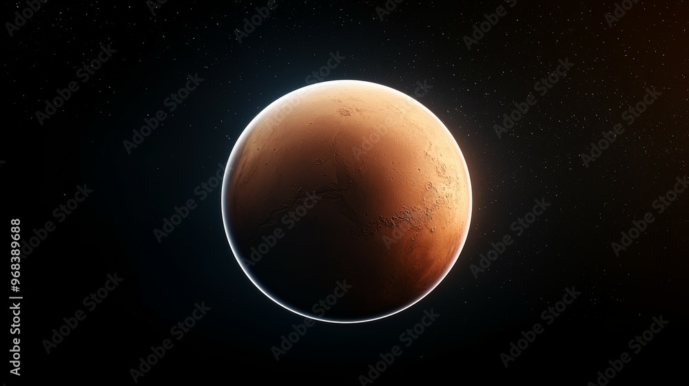 Poster a close up of a large planet in space