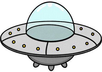 The gray UFO cartoon clipart 