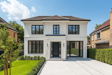 白い壁のおしゃれな新築一戸建て住宅