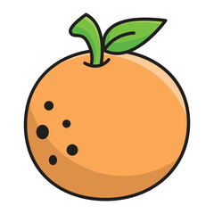 Orange with leaves icon vector illustration design template