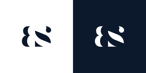 Abstract letter BS logo.