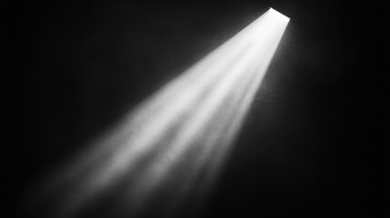 Spotlight Beam in a Dark Room with Smoke and a Foggy Background