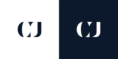 Abstract letter CU logo.