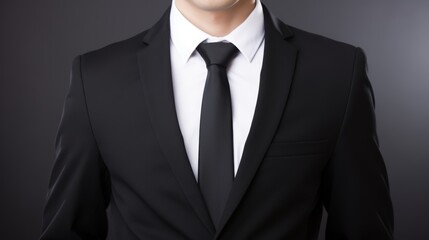 Businessman in a black suit and tie