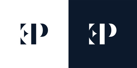 Abstract letter EP logo.