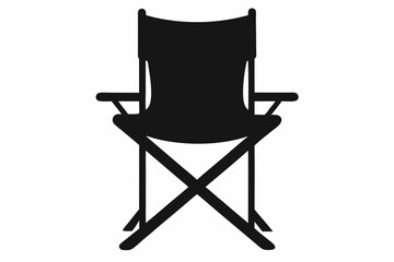 Camping chair Silhouette vector, Black Camping chair silhouette