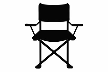 Camping chair Silhouette vector, Black Camping chair silhouette