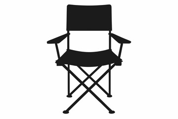Camping chair Silhouette vector, Outdoor Folding chair black Clipart, Chair Silhouette