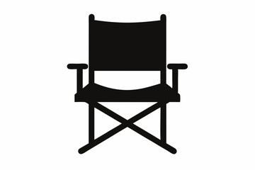 Camping chair Silhouette vector, Outdoor Folding chair black Clipart, Chair Silhouette