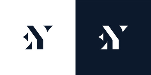 Abstract letter EY logo.
