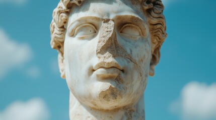 Obraz premium close-up of ancient stone sculpture