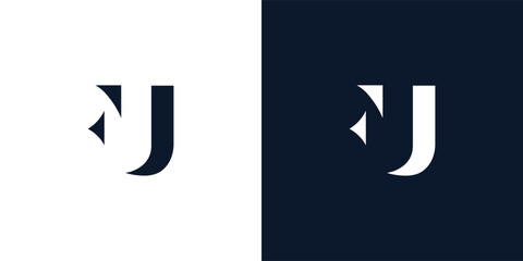 Abstract letter FU logo.