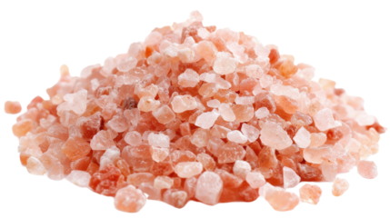 Himalayan pink salt on transparent background