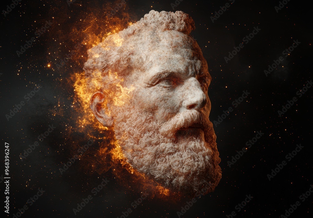 Wall mural Fiery Bearded Man Portrait