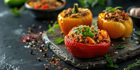 Savory Minced Meat Stuffed Peppers