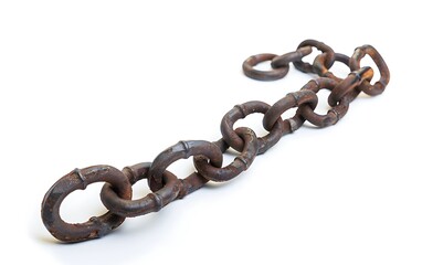 Obraz premium Chain isolated on white background. 3D rendering.