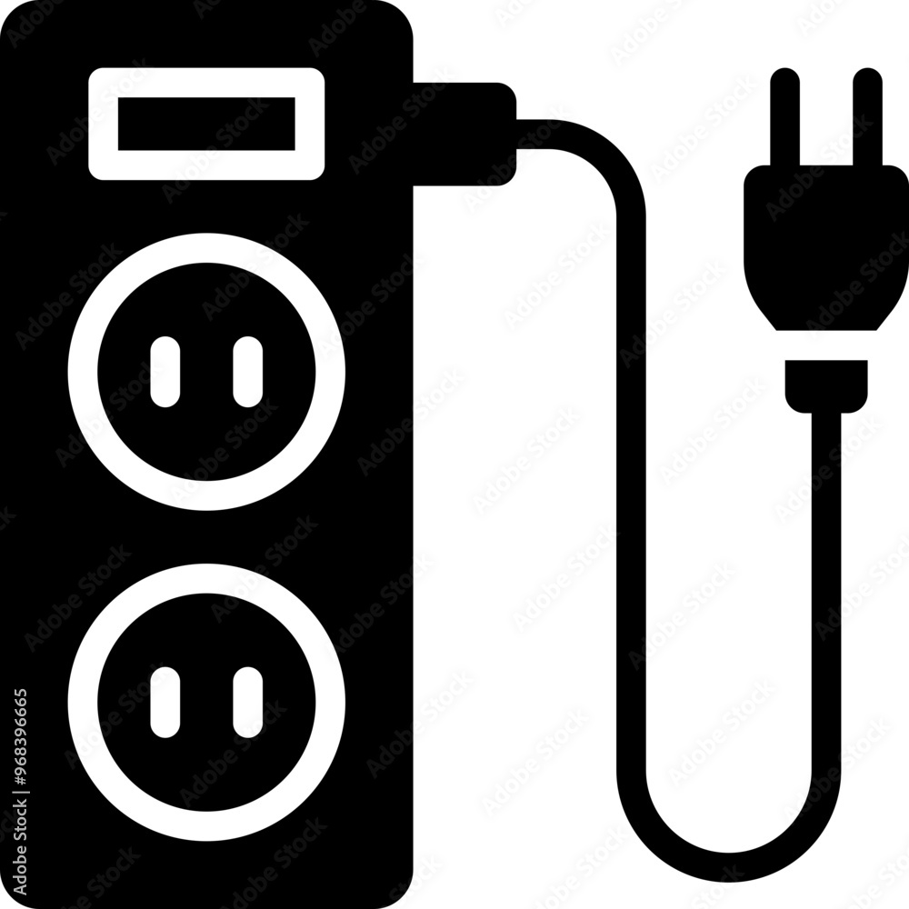 Sticker power socket icon