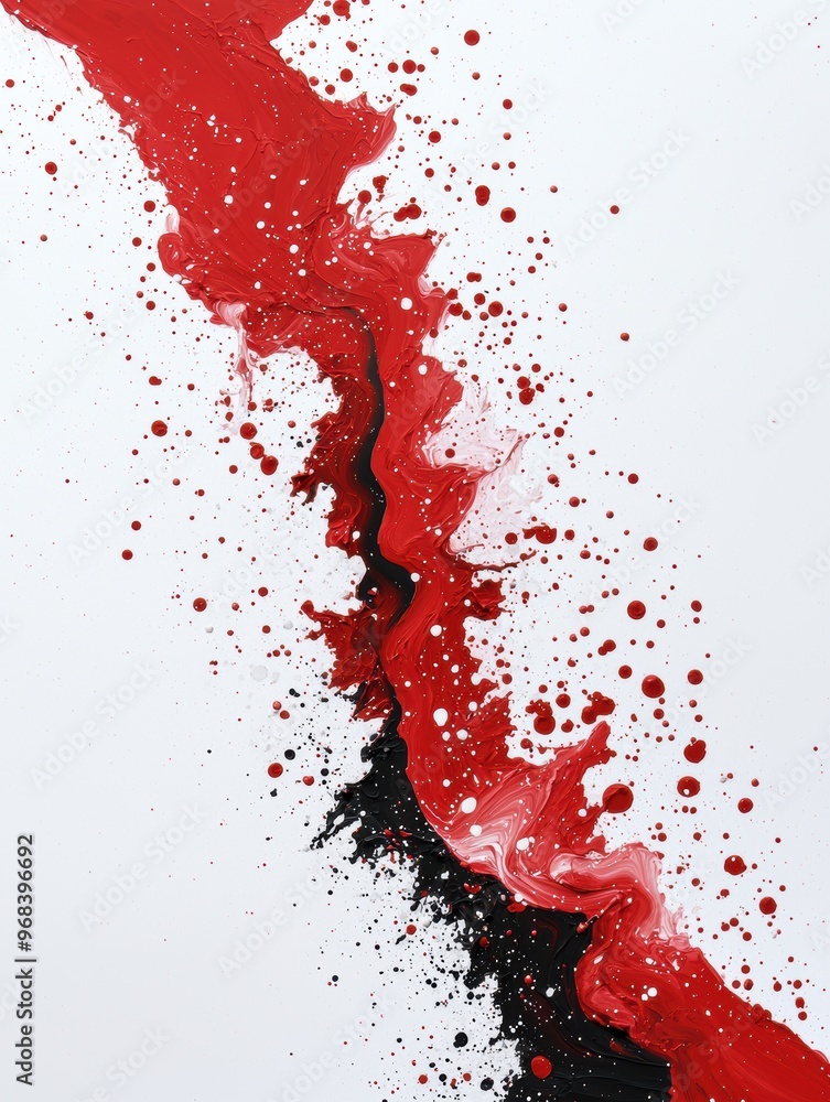 Canvas Prints abstract red and black paint splatter