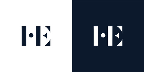 Abstract letter HE logo.