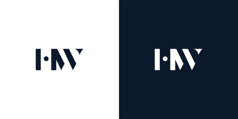 Abstract letter HW logo.