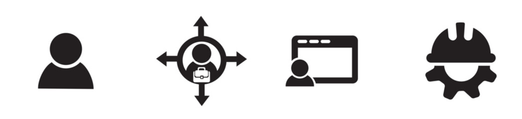 Naklejka premium Home office and job related icon set. Home office icons vector illustration