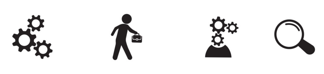 Home office and job related icon set. Home office icons vector illustration