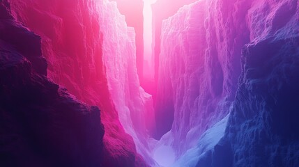 A Narrow Canyon with Vivid Pink and Purple Hues