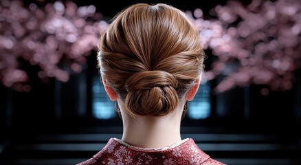Elegant hairstyle with intricate bun
