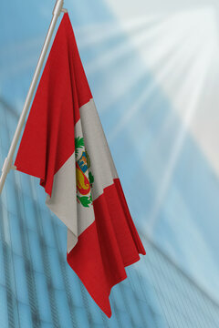 Peru national flag. Render 3D.