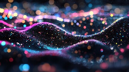 Fototapeta premium Abstract digital particle swarm optimization archive