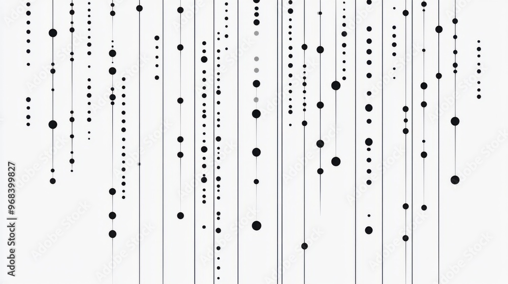 Poster simple dot and dash pattern in a repeating grid, forming a minimalist and clean design.