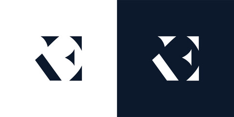 Abstract letter KE logo.