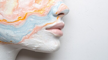 Artistic close-up of a colorful abstract face